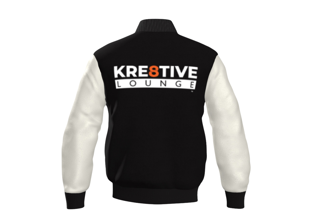 KRE8TIVE LOUNGE VARSITY LEATHER JACKET