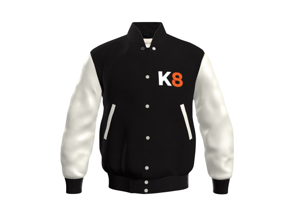 KRE8TIVE LOUNGE VARSITY LEATHER JACKET